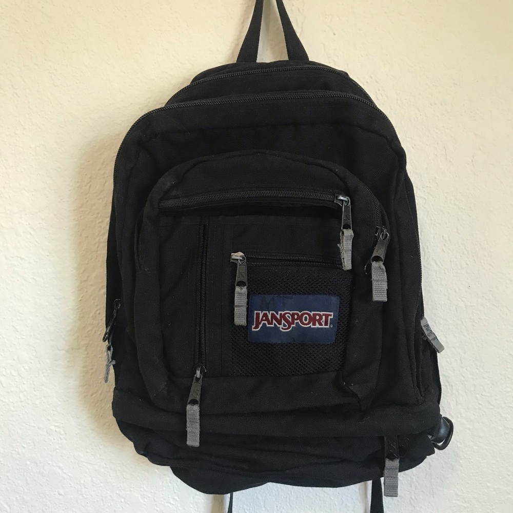 Vintage JANSPORT Black Backpack- Used